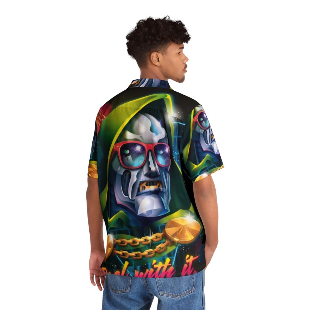 Neon "Deal With It" Hawaiian Shirt with Superhero and Villain Motifs - People Back