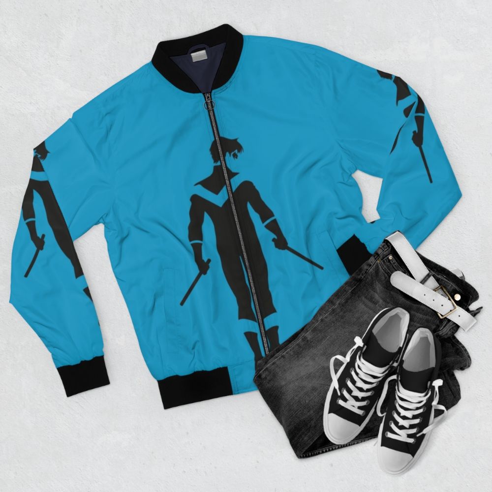 Nightwing Minimalist Bomber Jacket - Flat lay