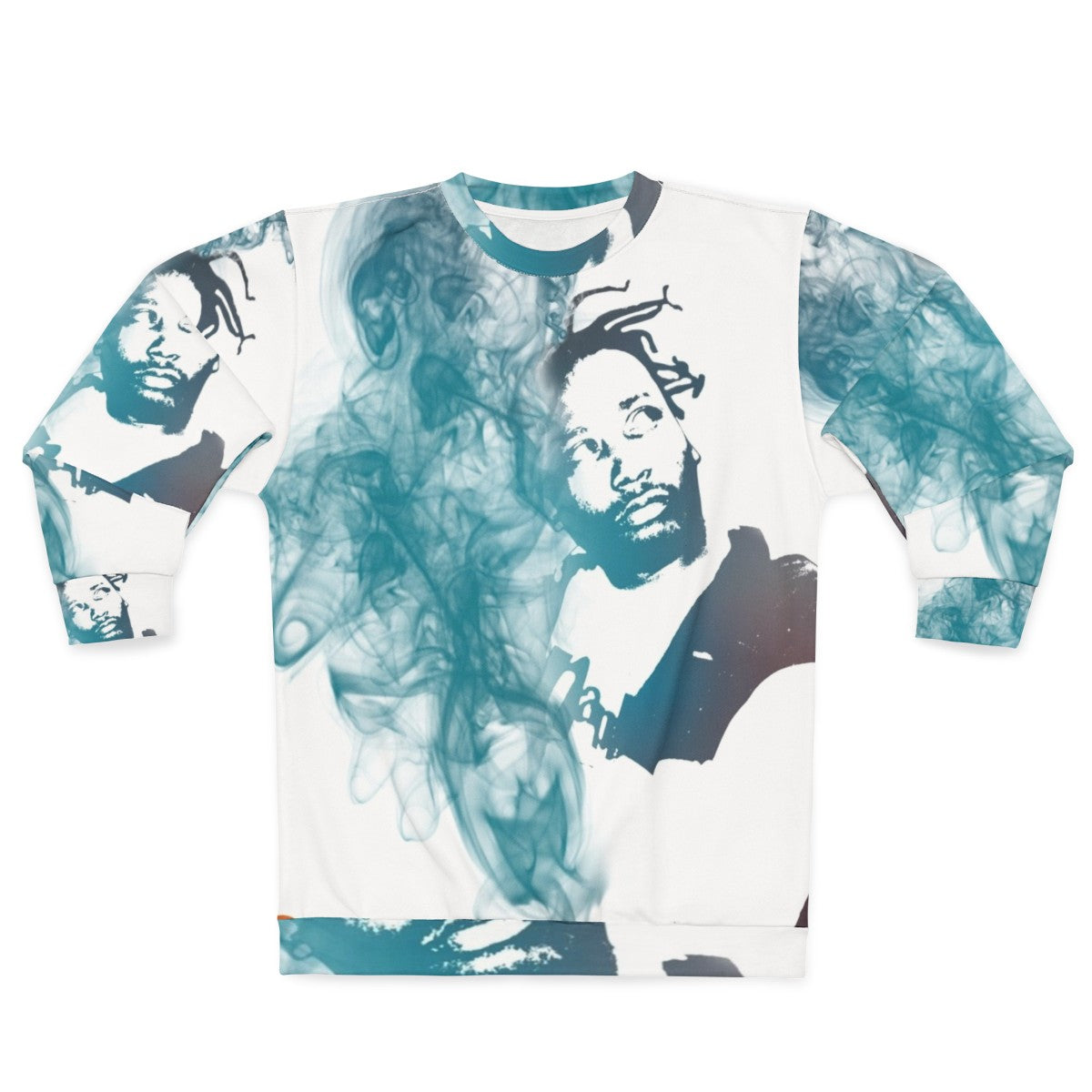 Ol Dirty Bastard portrait sweatshirt with smoke effects