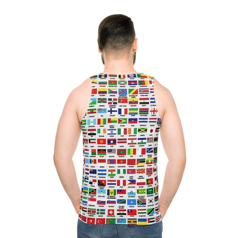 Vintage Flags of the World Unisex Tank Top - men back