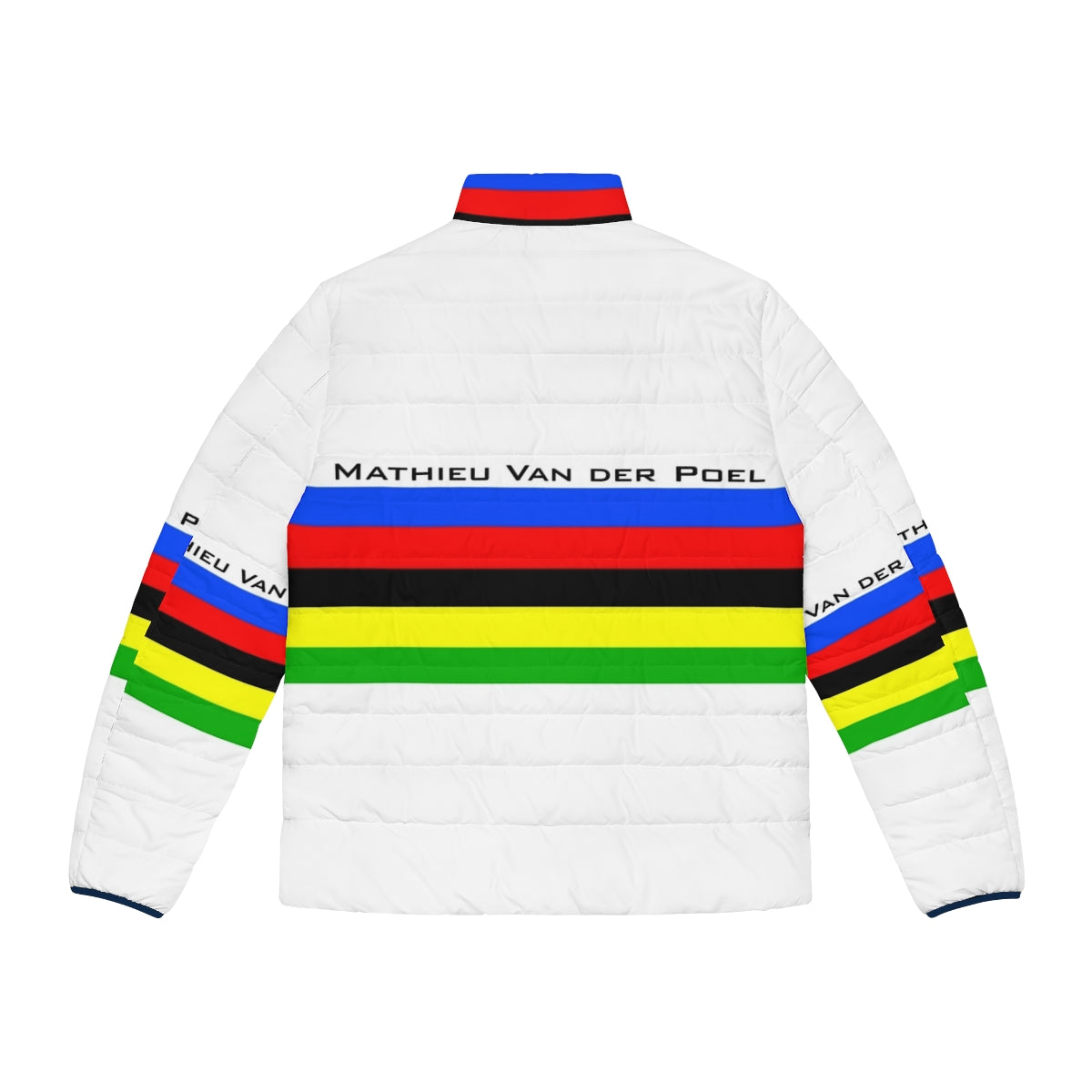 Mathieu Van Der Poel World Champion Puffer Jacket for Cycling and Cyclocross - Back