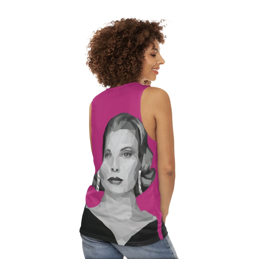 Grace Kelly Geometric Poly Pink Unisex Tank Top - women back