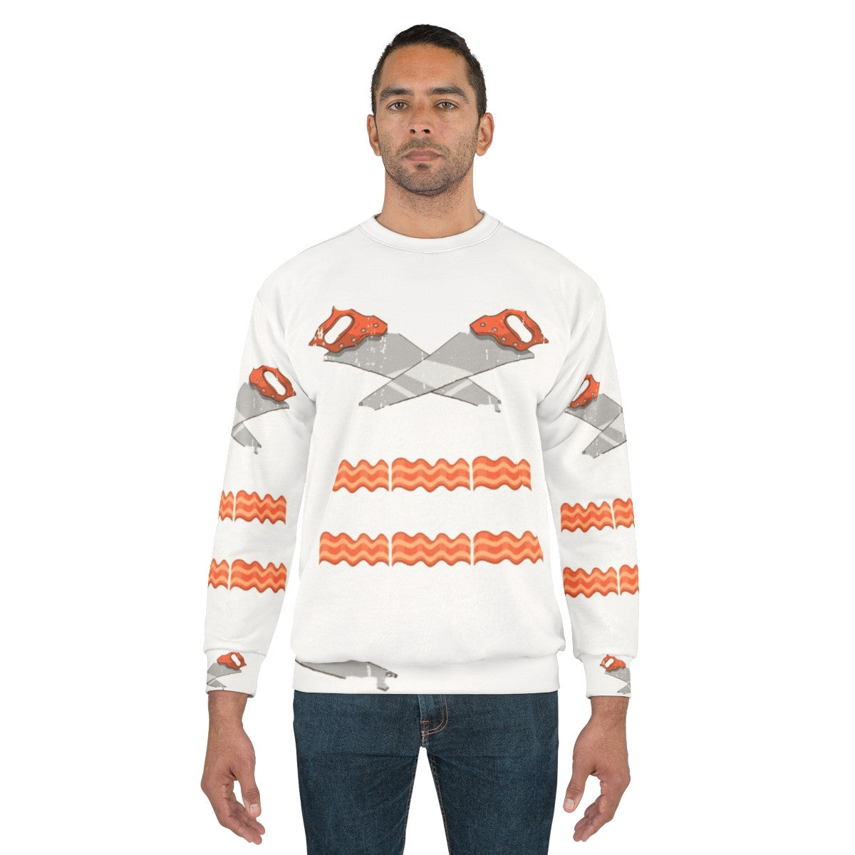 Carpenter sweatshirt with "The Bacon of Hobbies" text - men