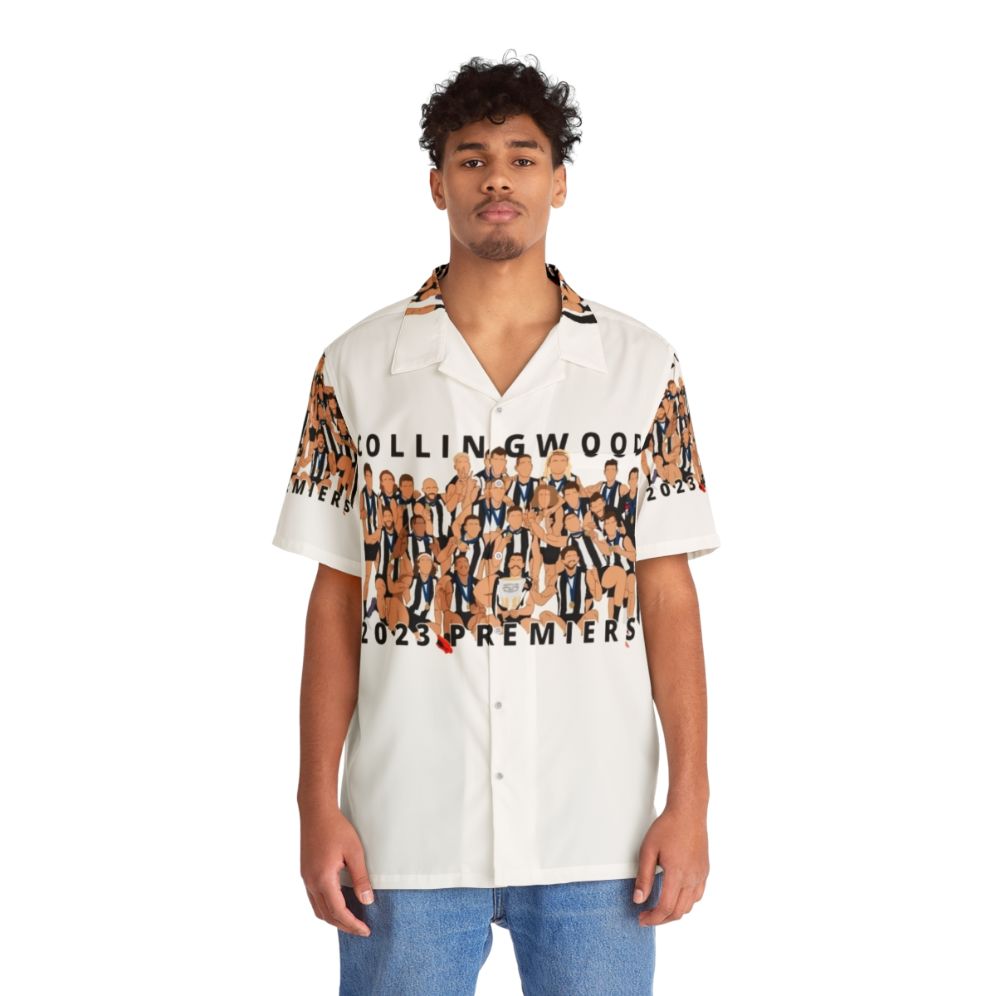 Collingwood Premiers Hawaiian Shirt - People Front