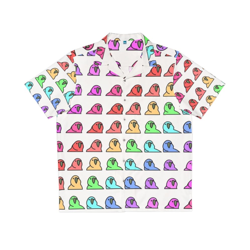 Colorful Partyparrot Hawaiian Shirt with Tropical Bird Print