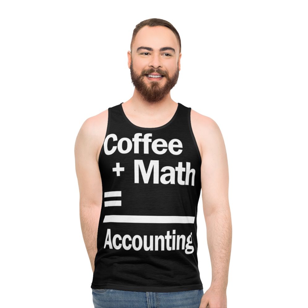 Unisex coffee math accounting tank top - men