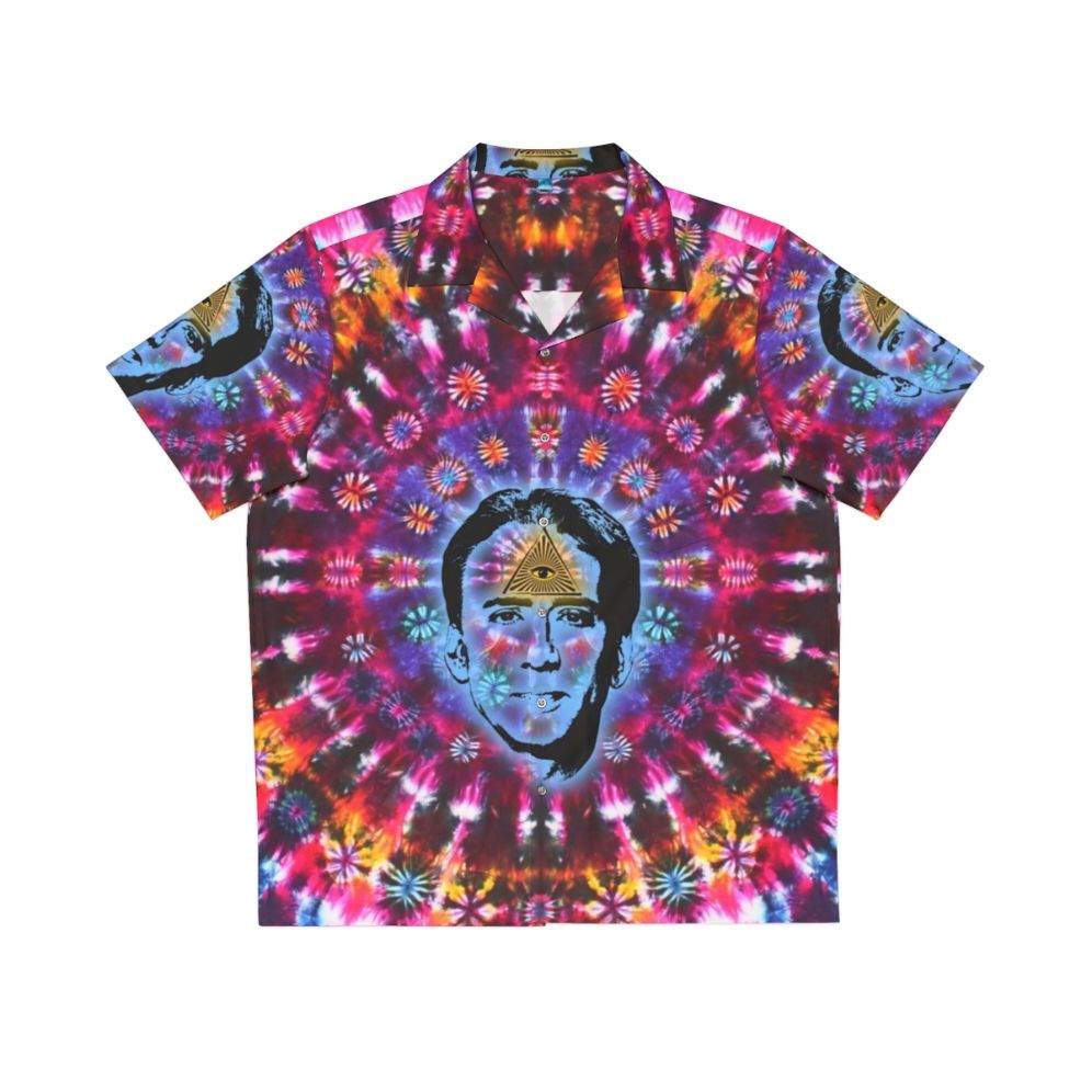 Nicolas Cage Tie Dye Hawaiian Shirt