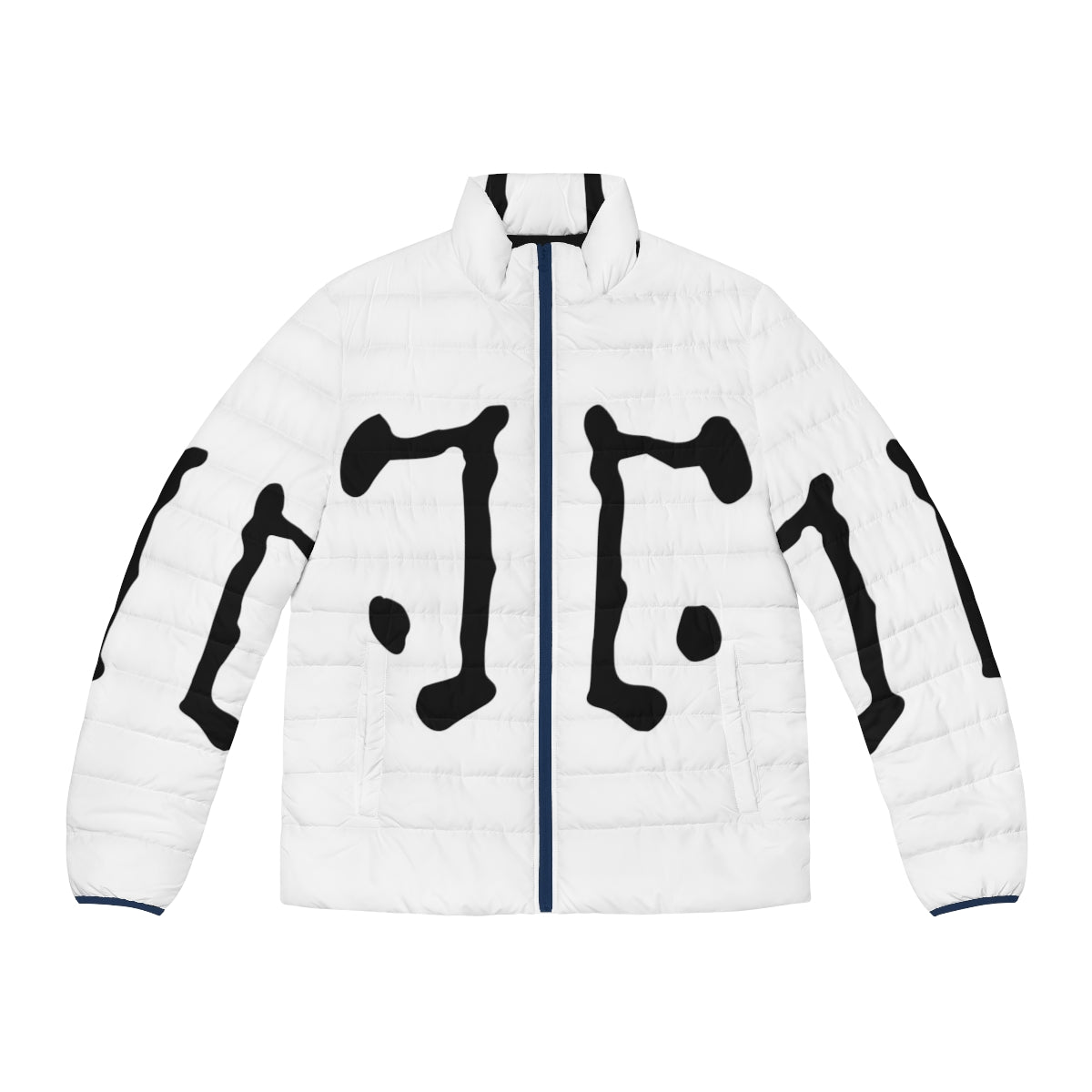 Rorschach logo puffer jacket inspired by the Watchmen superhero