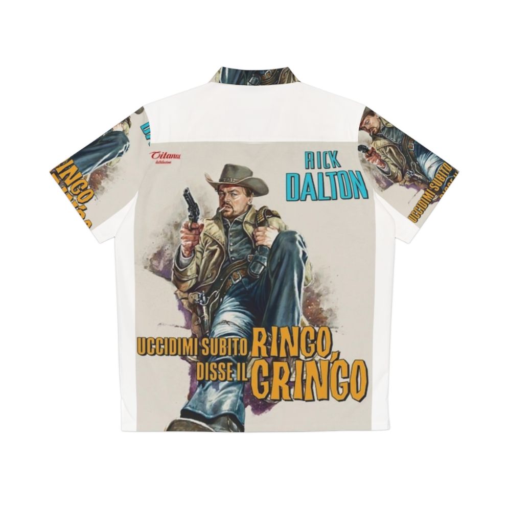 Once Upon A Time In Hollywood Hawaiian Shirt featuring Tarantino and DiCaprio film references - Back