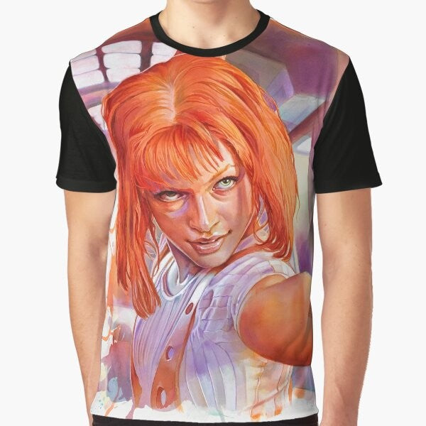 Leeloo, the supreme being from the movie The Fifth Element, featured on a graphic t-shirt design.