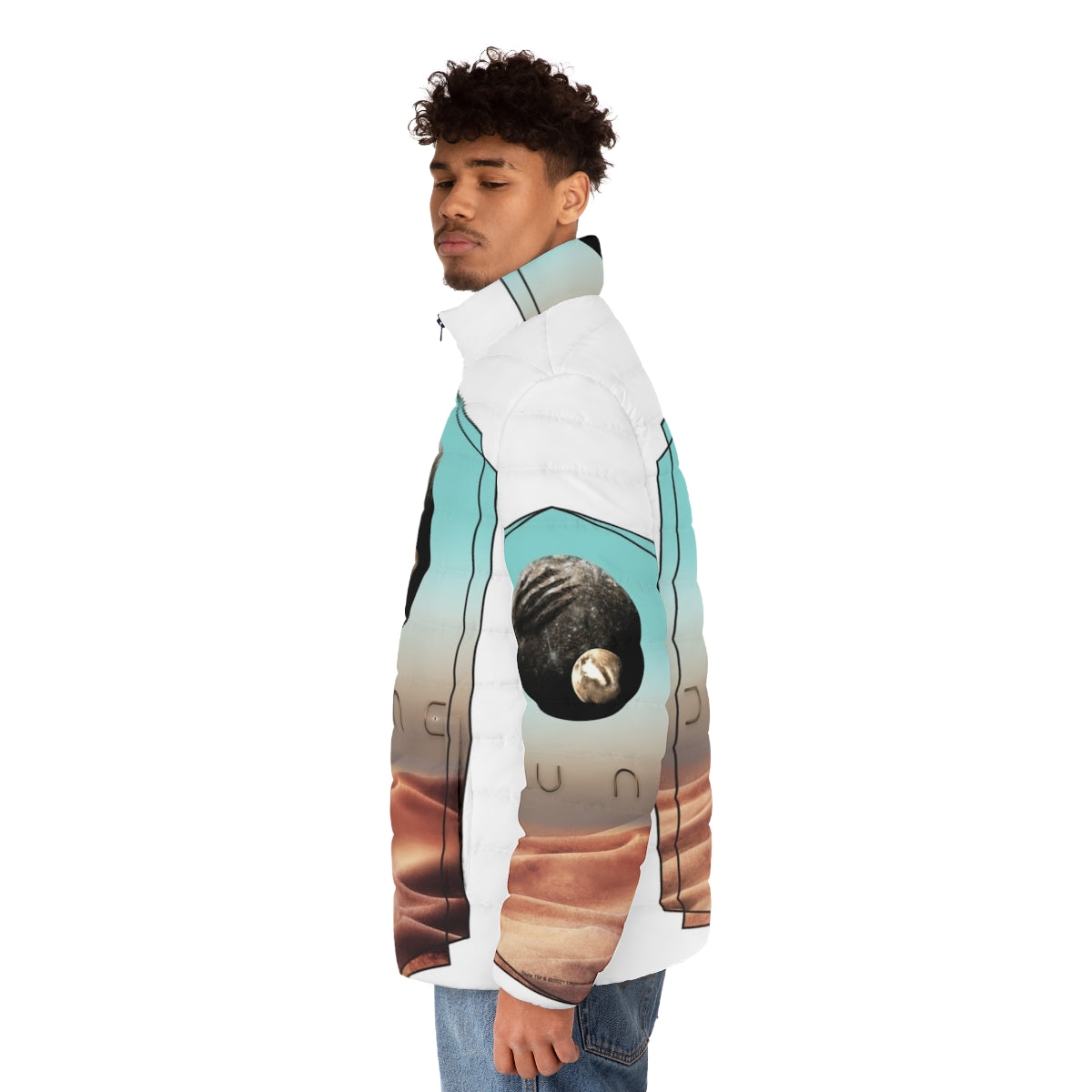 Dune 2020 Puffer Jacket, featuring sci-fi inspired design for Dune fans - men side left