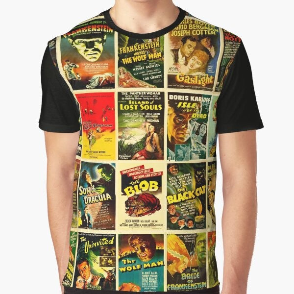 Vintage classic horror monster movie poster graphic design t-shirt