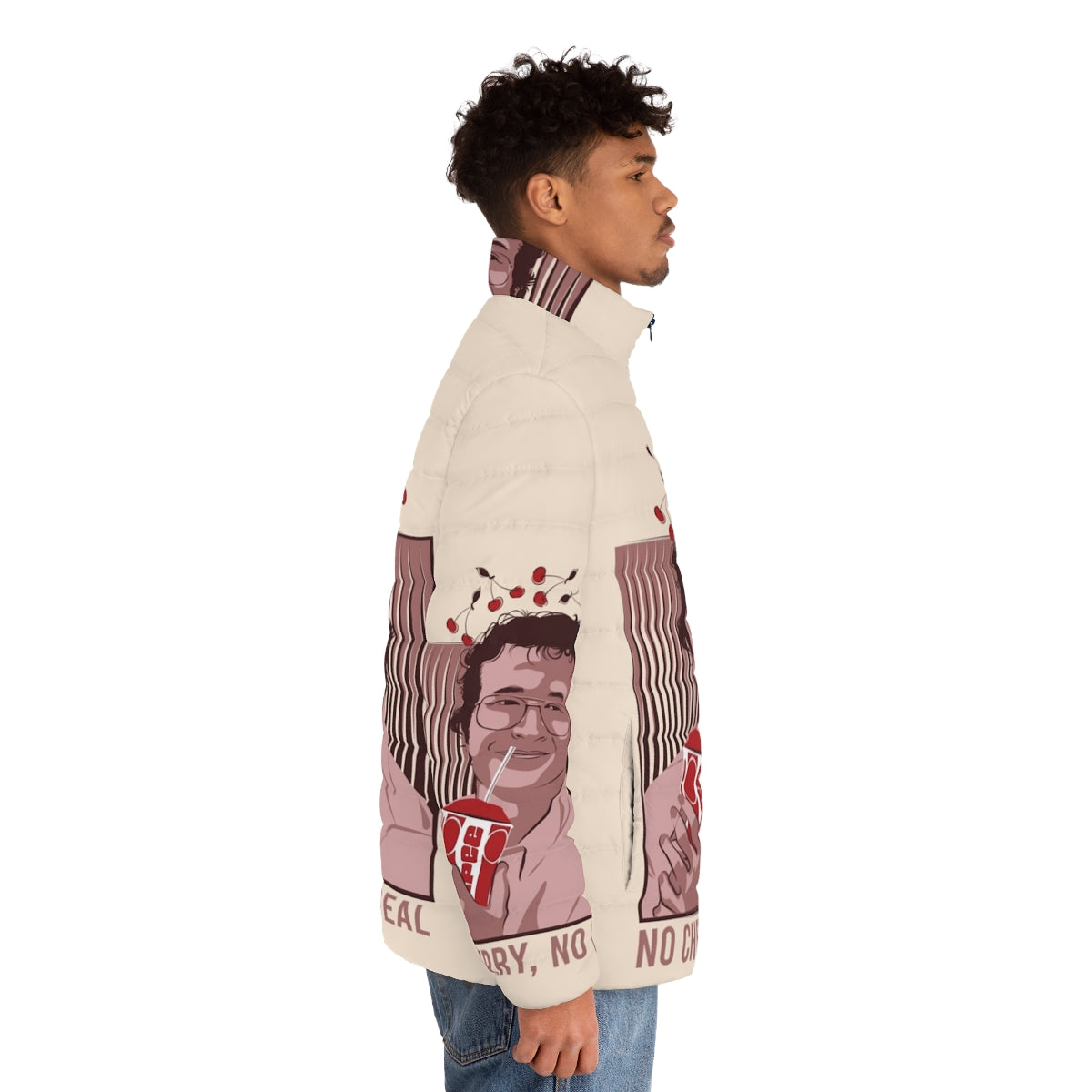 Alexei Smirnoff Puffer Jacket featuring Stranger Things Demogorgon and Upside Down design - men side right