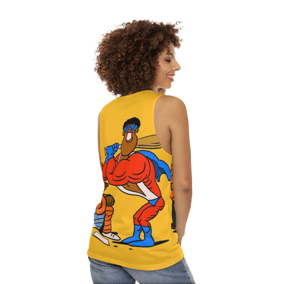 Retro cartoon unisex tank top - women back