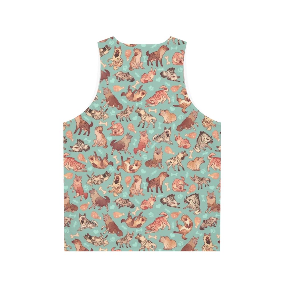 Unisex tank top with hyena print design - Back