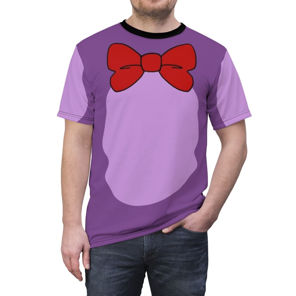 Fnaf Bonnie Cosplay Inspired T-shirt featuring the iconic purple rabbit character from Five Nights at Freddy's - men front