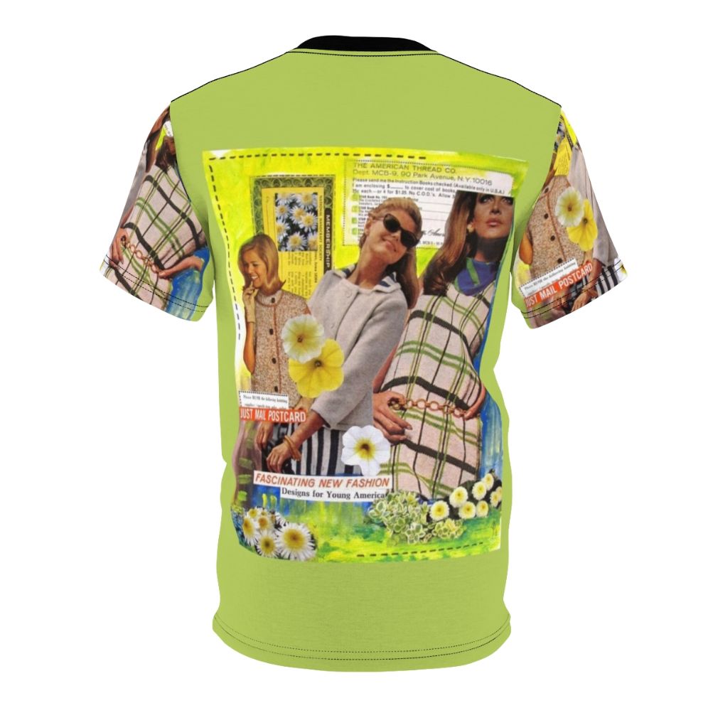 Vintage collage graphic design on a high-quality t-shirt for women featuring retro fashion artwork - Back