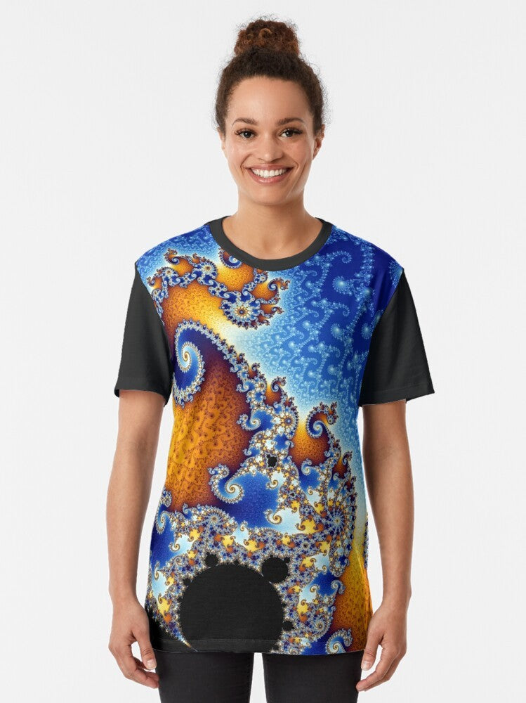 Mandelbrot set fractal design on a t-shirt, featuring mathematics and math jokes - Women