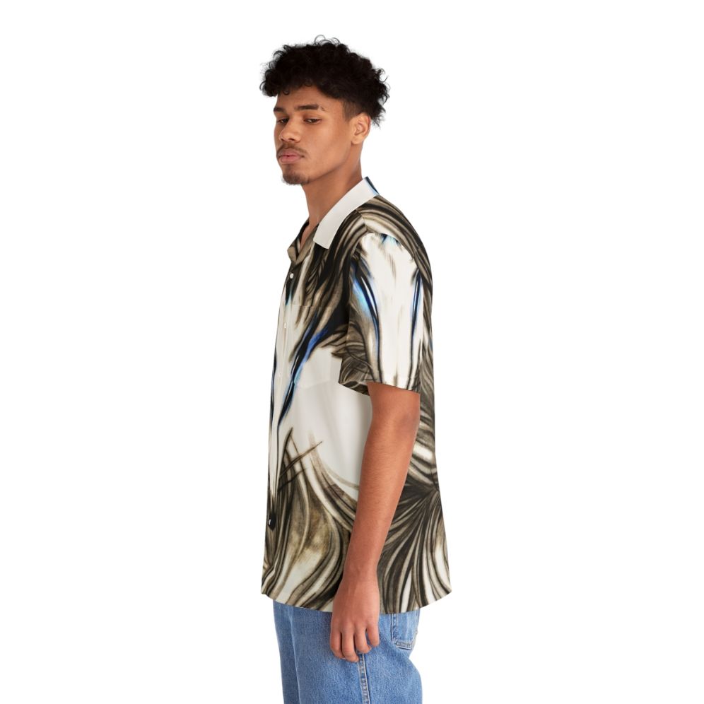 Winter Wolf Hawaiian Shirt with Kitsune Spirit Print - People Left