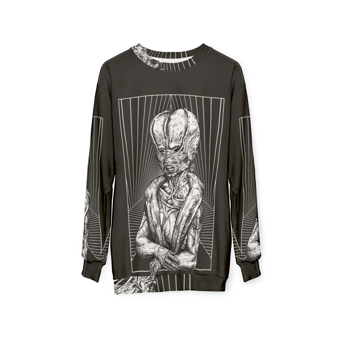 Schism Sweatshirt with Dark Gothic Occult Fantasy Art Graphic - hanging