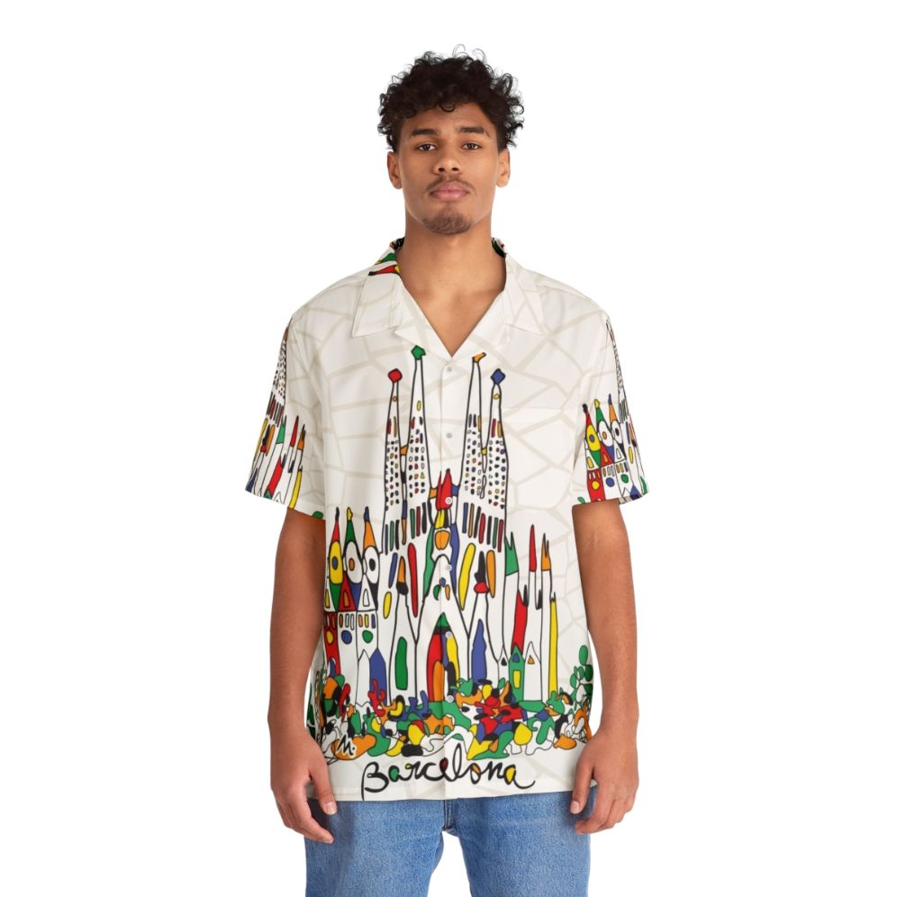 The Sagrada Familia Barcelona Spain Hawaiian Shirt - People Front