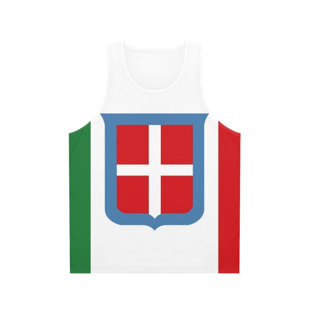 Kingdom of Italy 1861 flag design on a unisex tank top