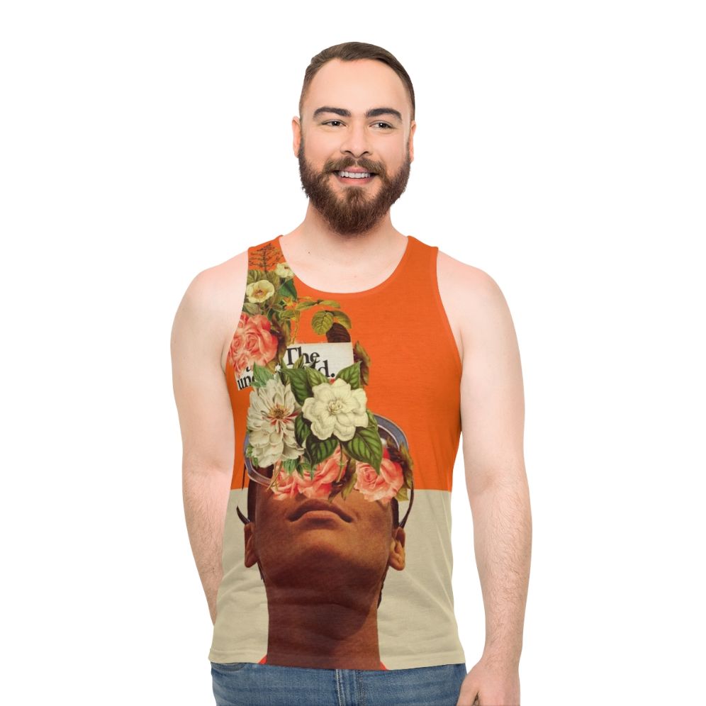 Unexpected vintage floral unisex tank top - men