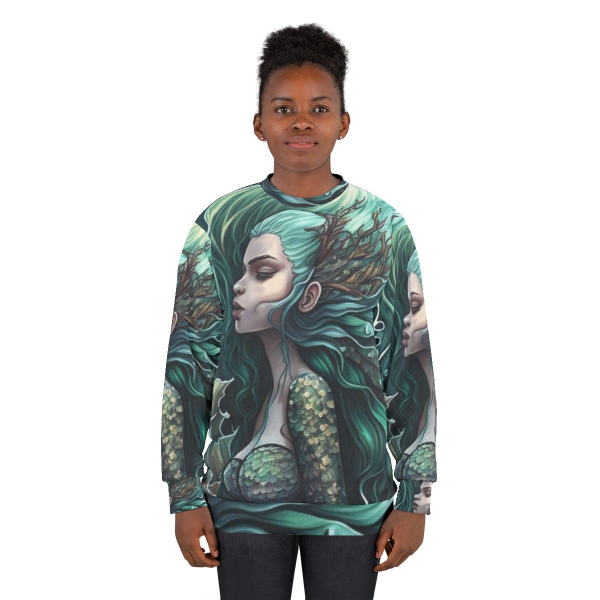 Sweatshirt featuring enchanting mythical sea creatures - women