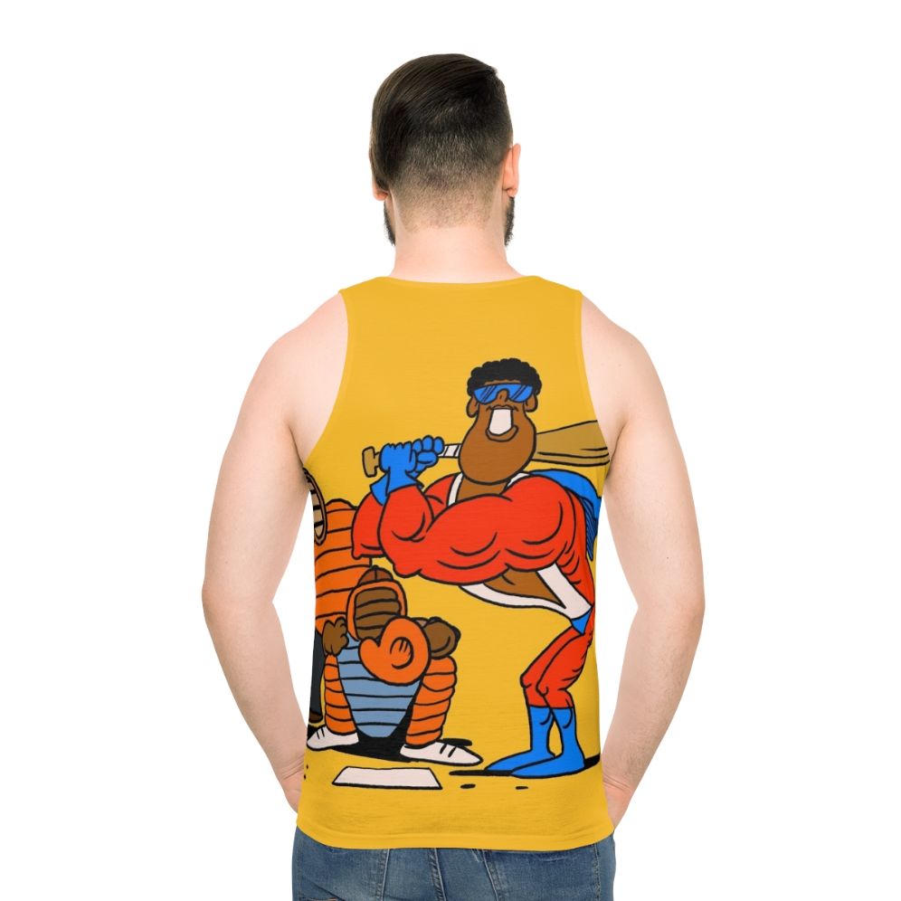 Retro cartoon unisex tank top - men back