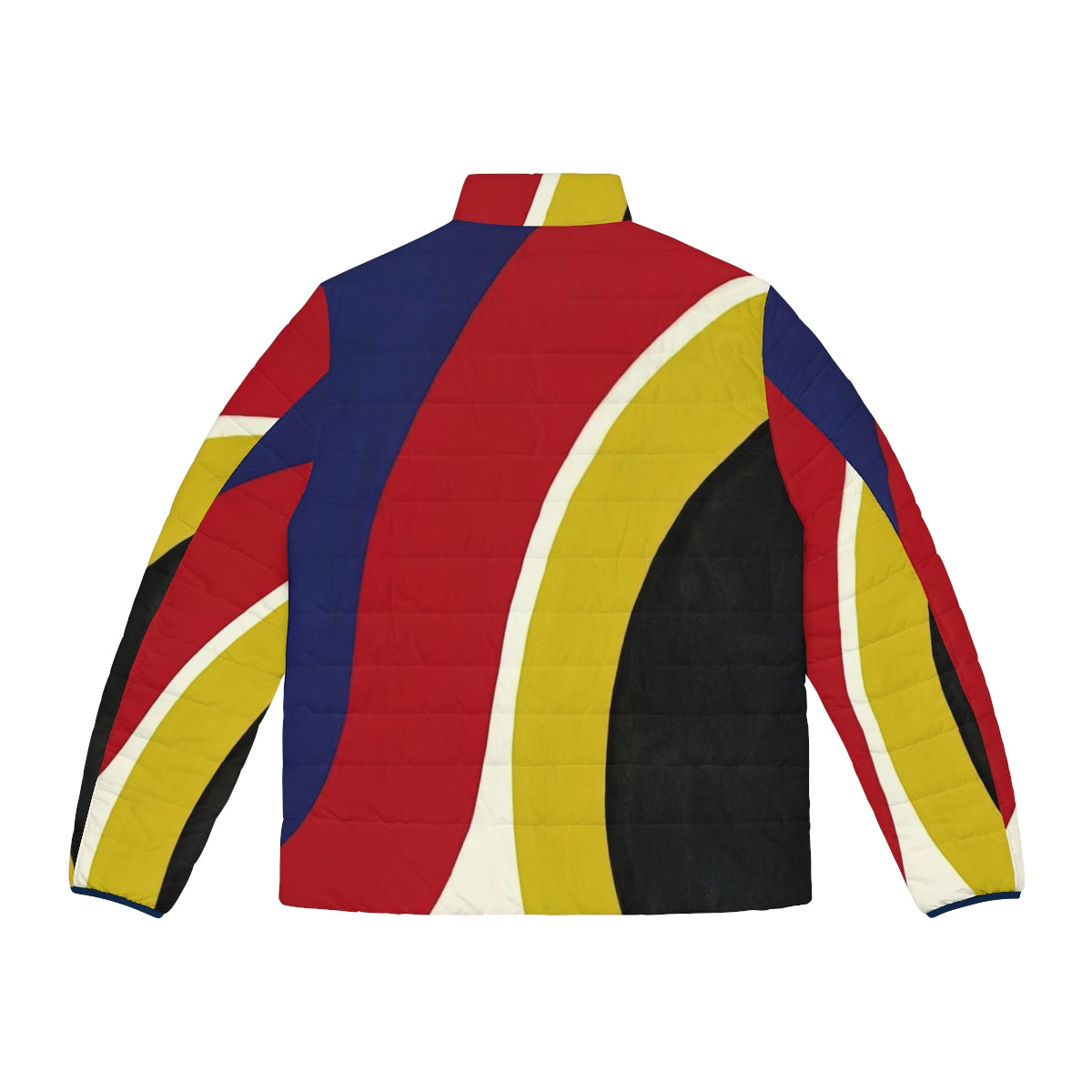 Thomas Downing Red Span 1964 Puffer Jacket featuring abstract art and geometric patterns - Back