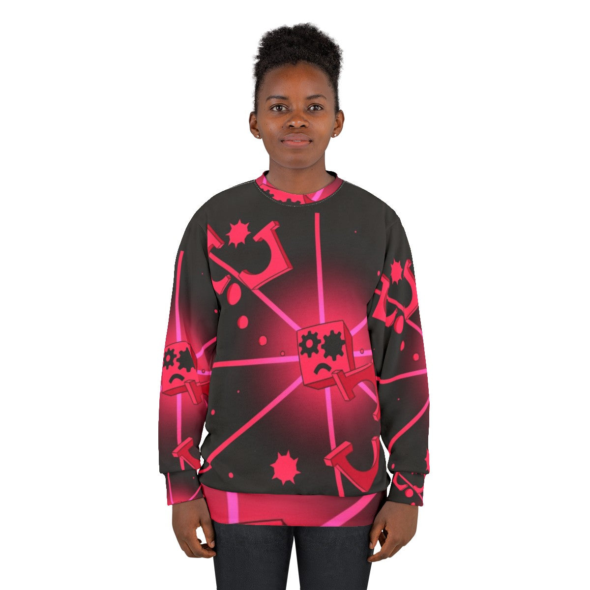 Close To Me Sweatshirt - Cube Corrupted Pink Clothing - women