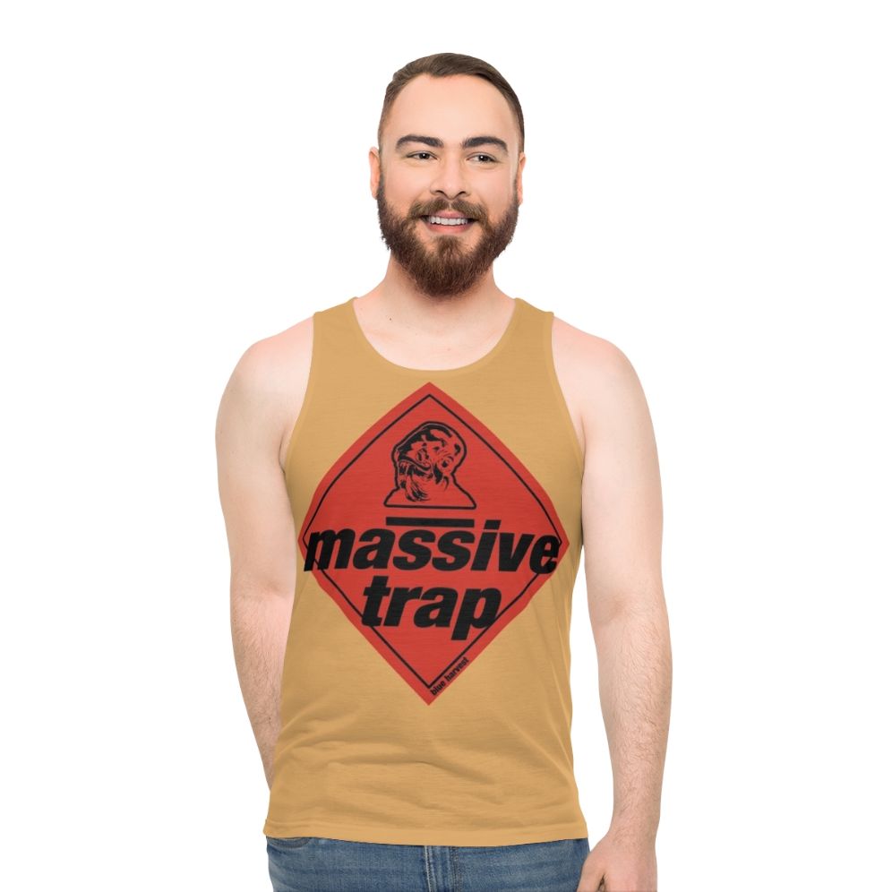 Unisex tank top with Star Wars inspired "It's a Trap!" design - men