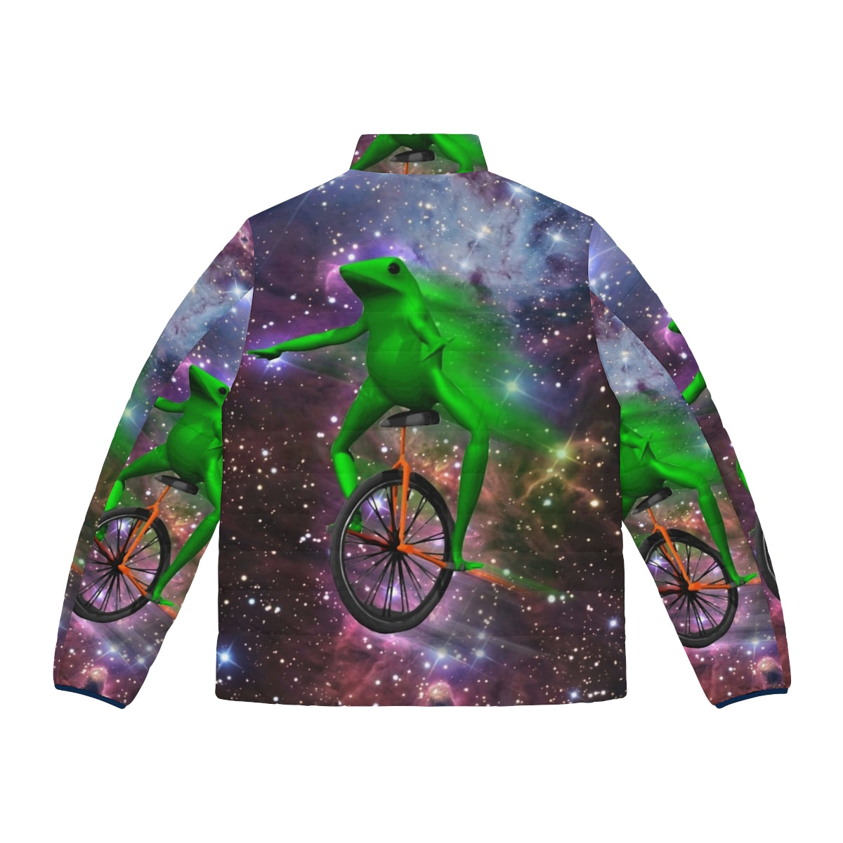 Dat Boi meme puffer jacket with astronaut and outer space design - Back