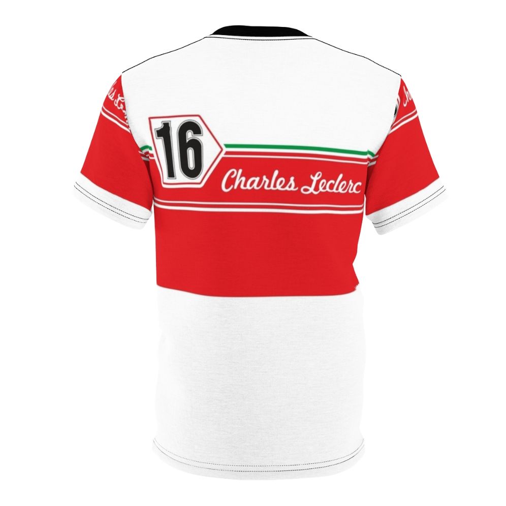 Retro-style Formula 1 t-shirt featuring Charles Leclerc's race number 16 - Back