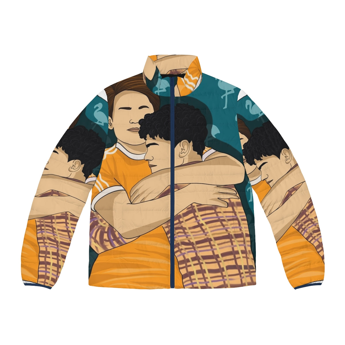 Heartstopper Nick and Charlie Puffer Jacket featuring the beloved characters from the Netflix series