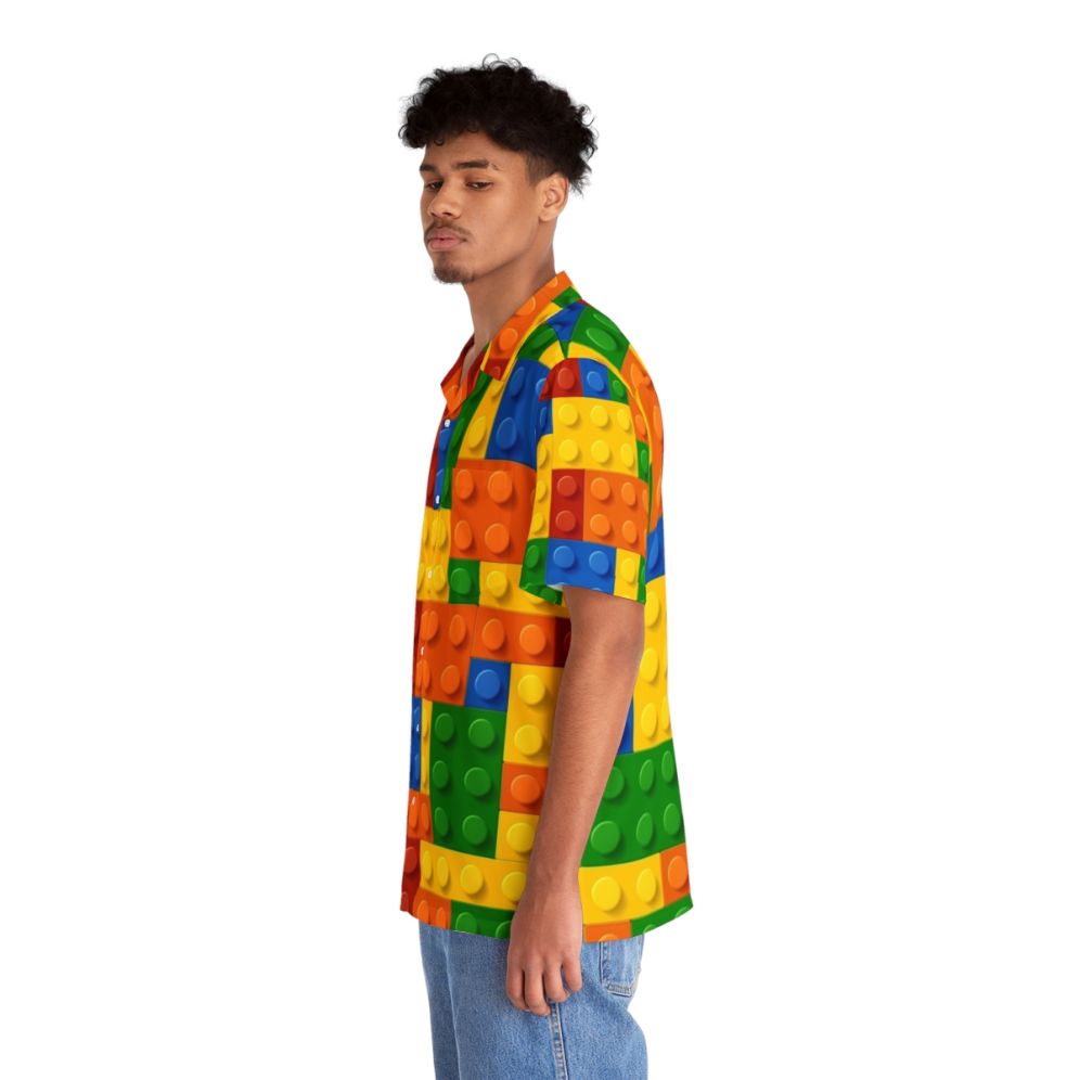 Lego-inspired building blocks Hawaiian shirt - People Left