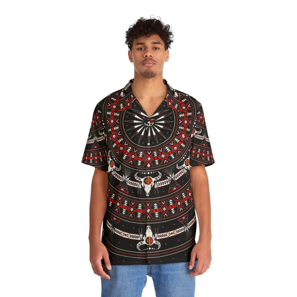 Buffalo spirit Hawaiian shirt with native american inspired designs - People Front