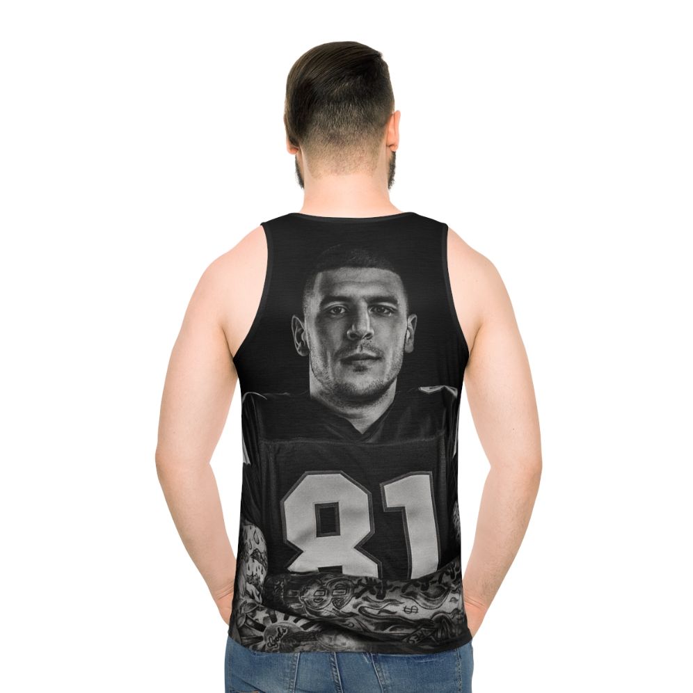 Aaron Hernandez Unisex Football Tank Top - men back