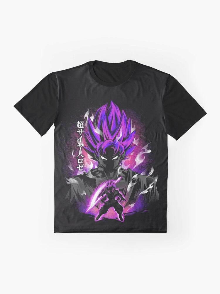 Super Rose Power Dragon Ball Anime Graphic T-Shirt - Flat lay