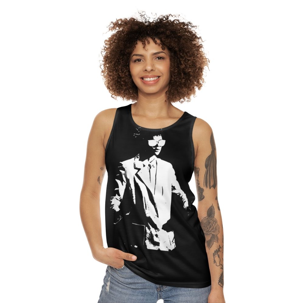 Big Science Unisex Tank Top featuring experimental music album art - women