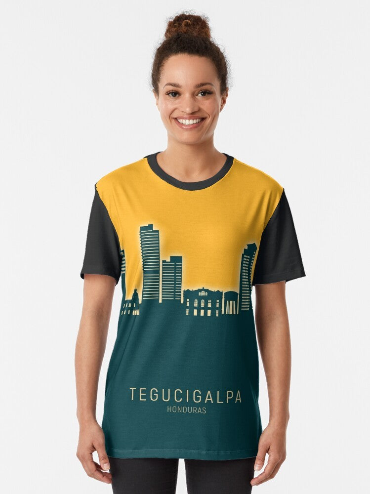 Tegucigalpa Honduras Skyline Graphic T-Shirt - Women