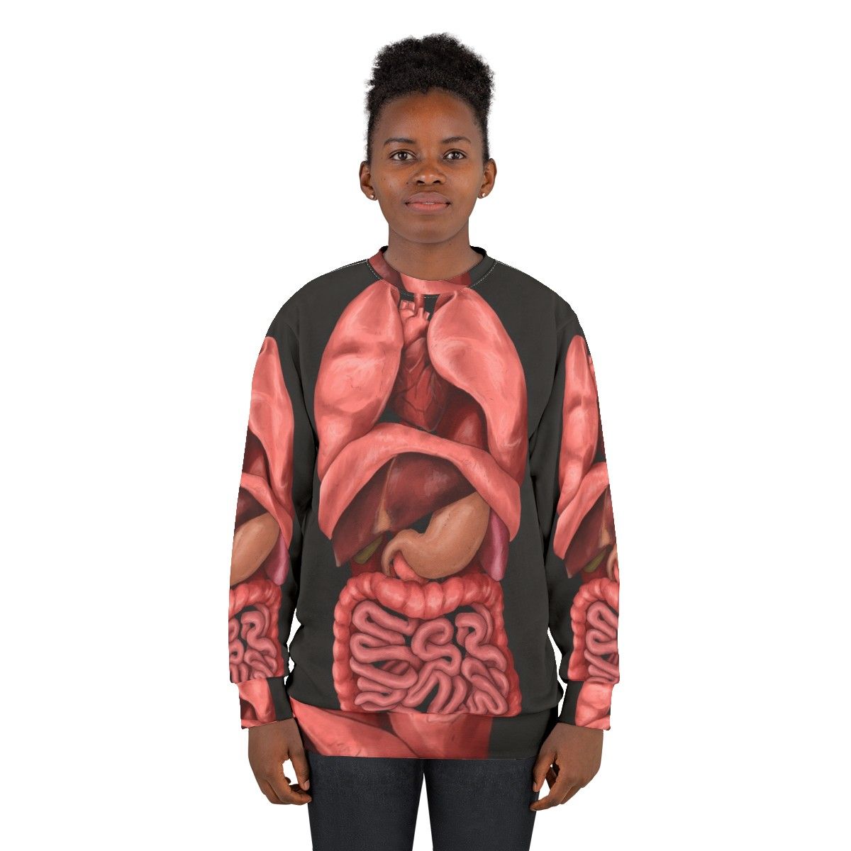 Watercolor internal organs sweatshirt design - women