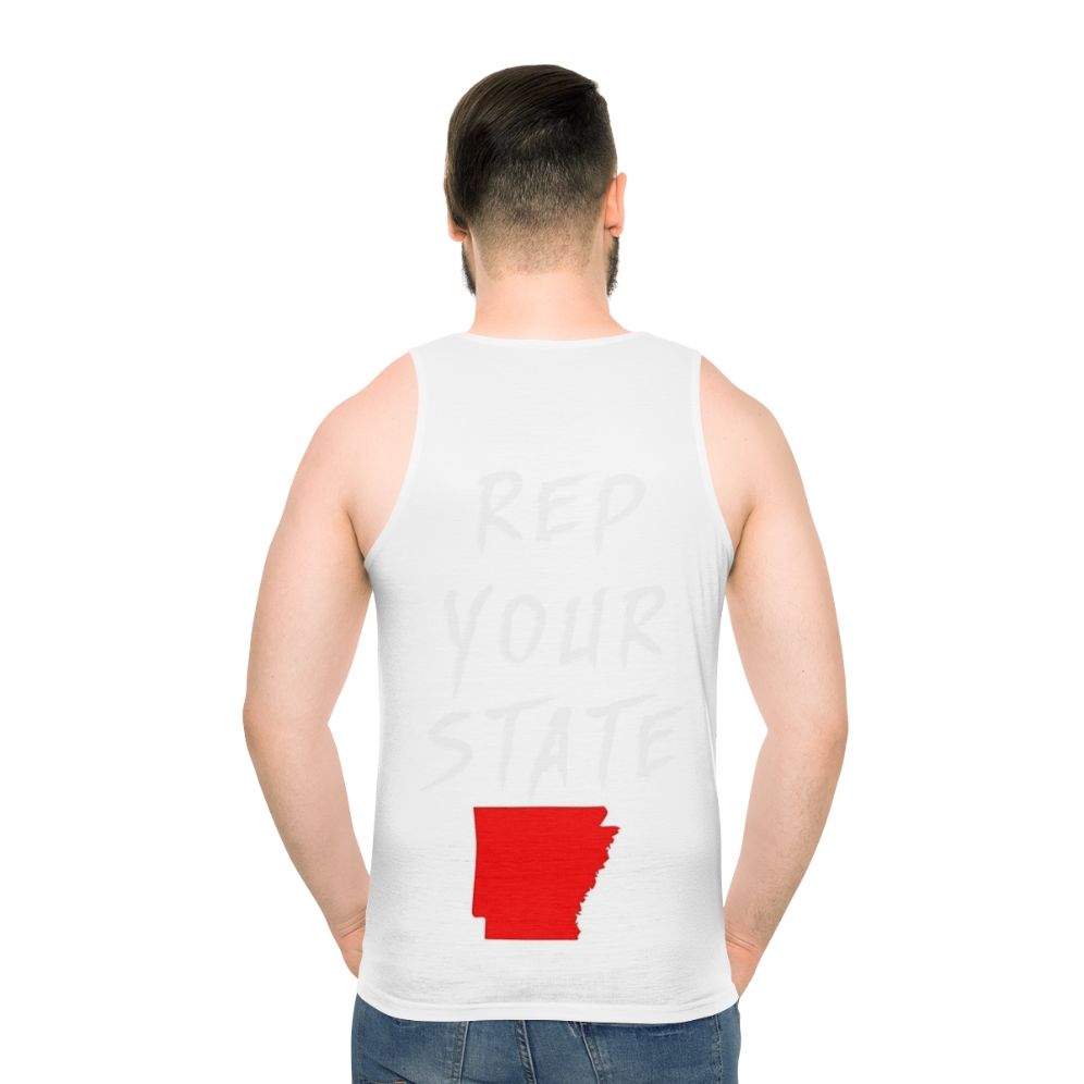 Unisex Arkansas state pride tank top - men back