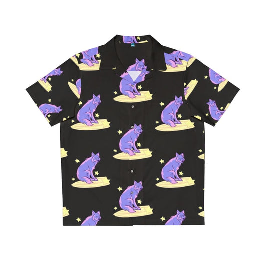 Celestial Wolf Riding Stars Hawaiian Shirt