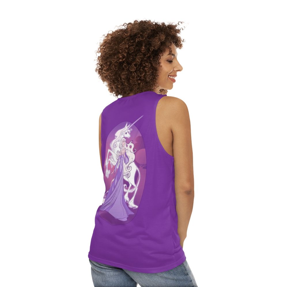 "The Last Unicorn" Unisex Tank Top Featuring Lady Amalthea - women back