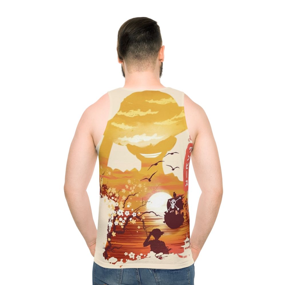 One Piece Luffy Anime Tank Top - men back