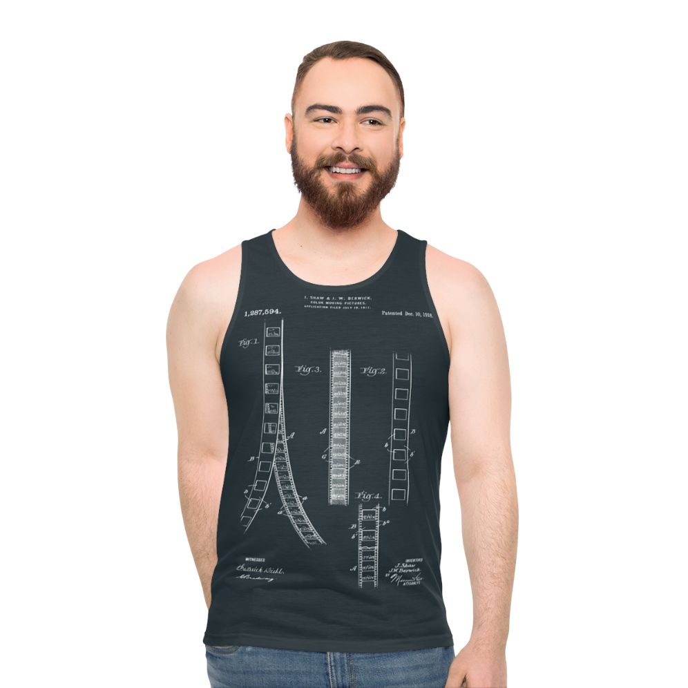 Film editor film strip patent prints 1918 unisex tank top - men