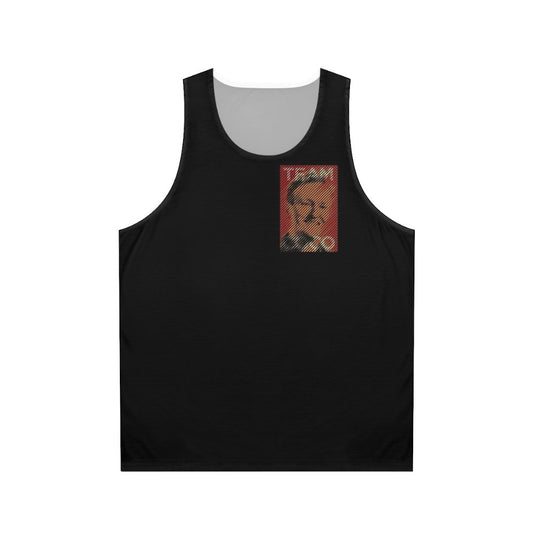 Team Coco Unisex Red Orange Tank Top with Conan O'Brien Portrait