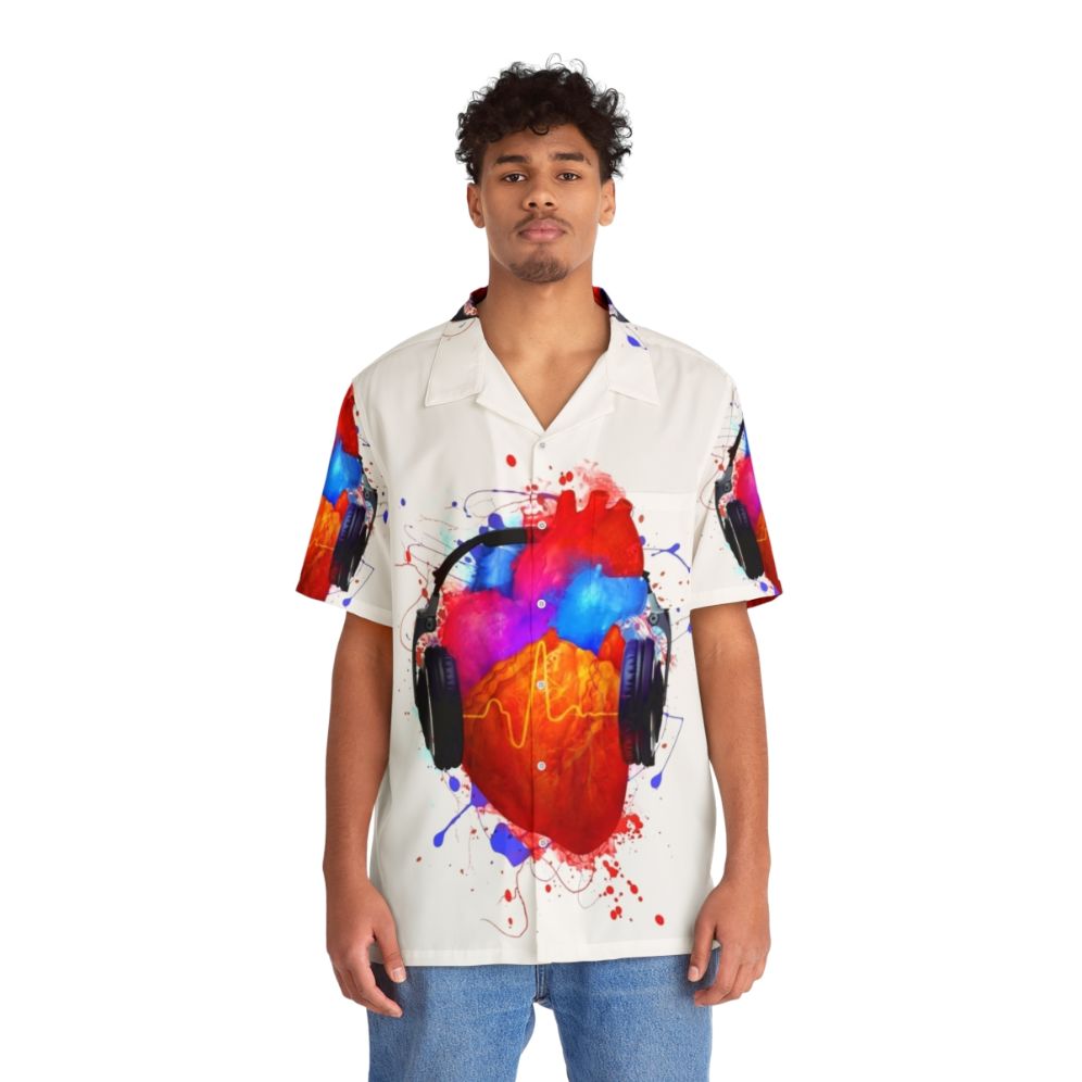 Music Lover's Hawaiian Shirt with Vibrant Designs for the Audio Enthusiast - People Front