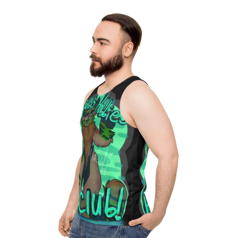 Unisex hobbies cartoon design tank top - men side